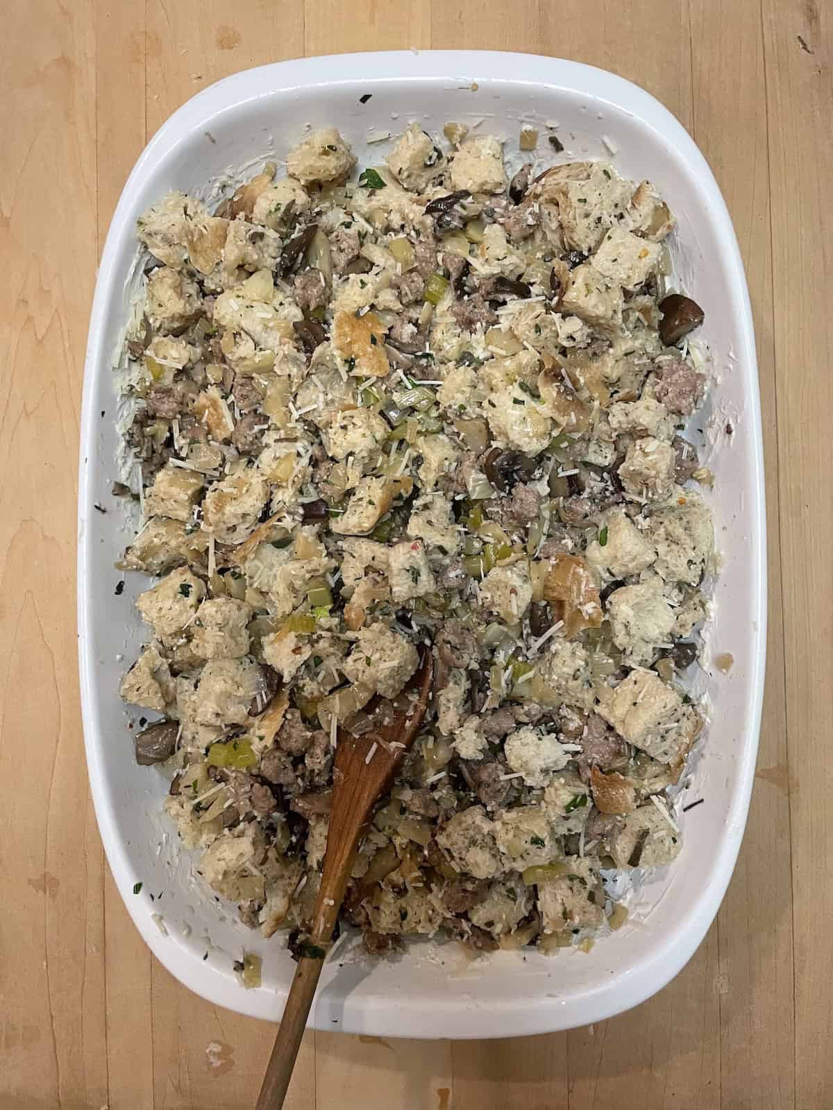 stuffing in 9 x 13 baking dish