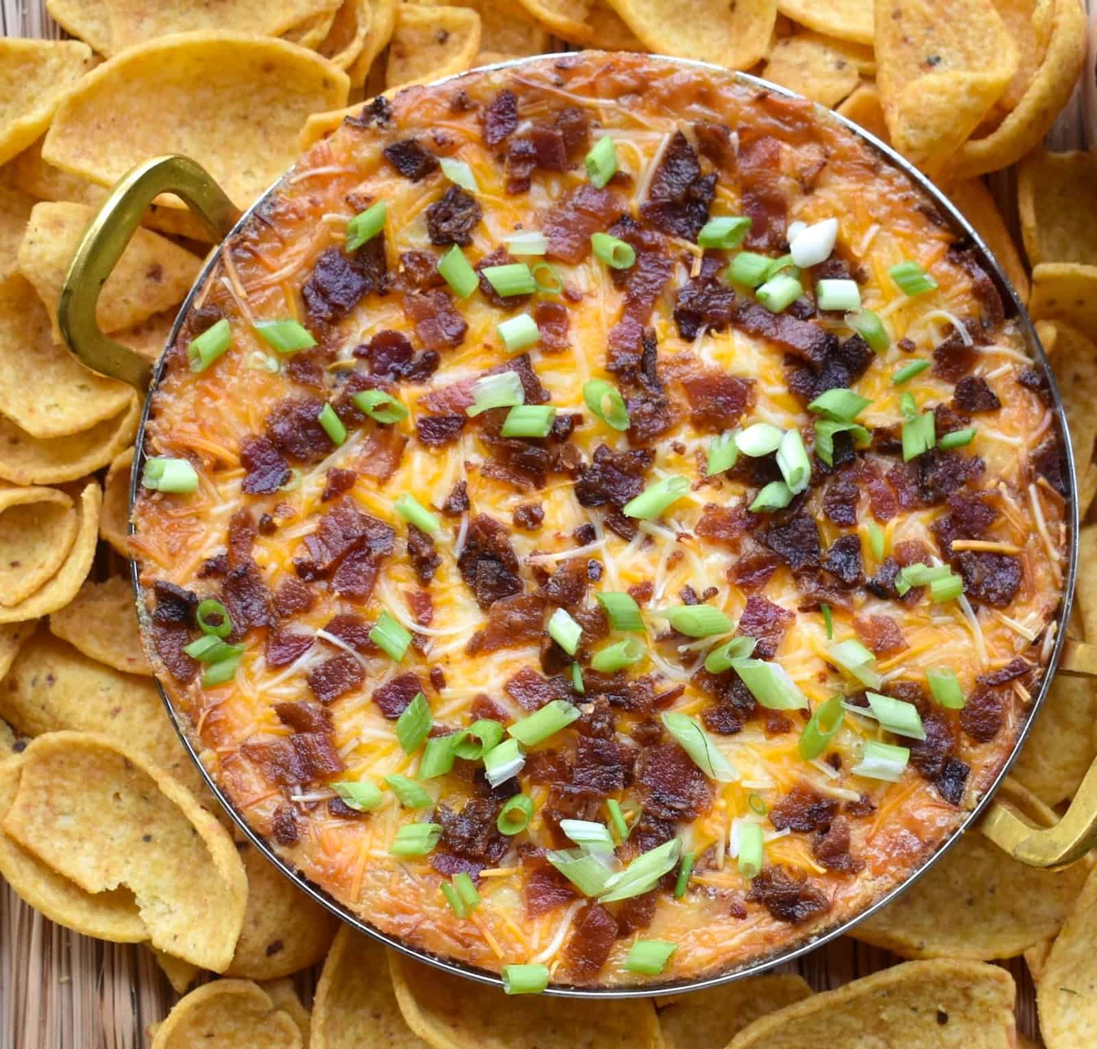 Baked Cheddar, Bacon and Chutney Dip --- served in a different dish