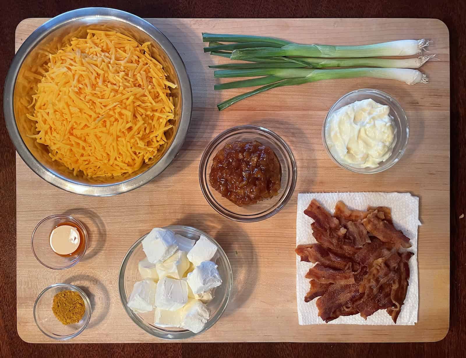 Baked Cheddar, Bacon and Chutney Dip - Ingredients