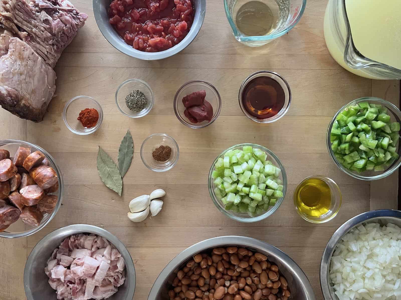 Pinto Bean Soup with Ham and Andouille Ingredients