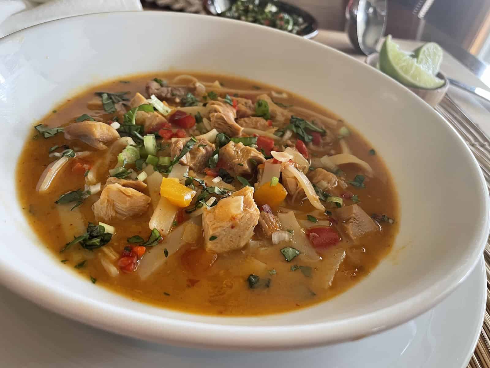 Tom Kha | Thai Red Curry Turkey Soup -- Soup in Bowl
