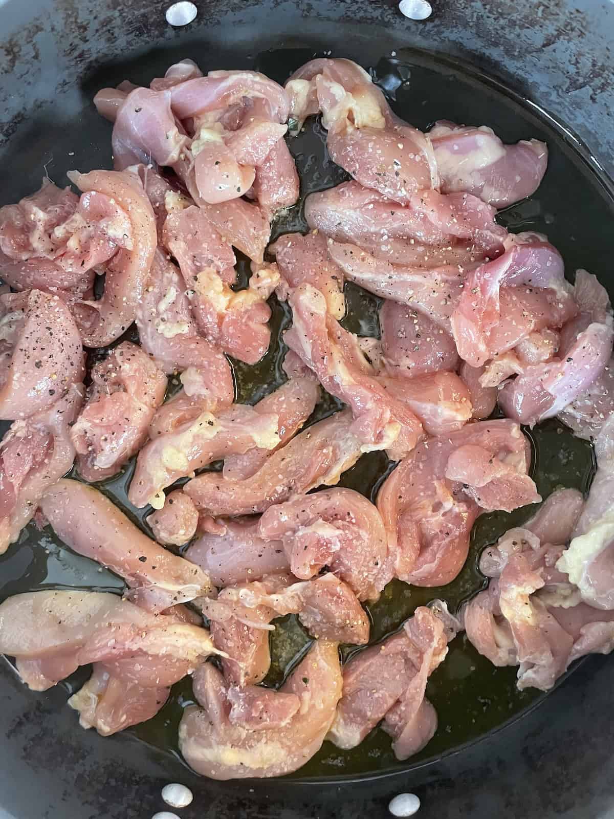 Sautéing chicken