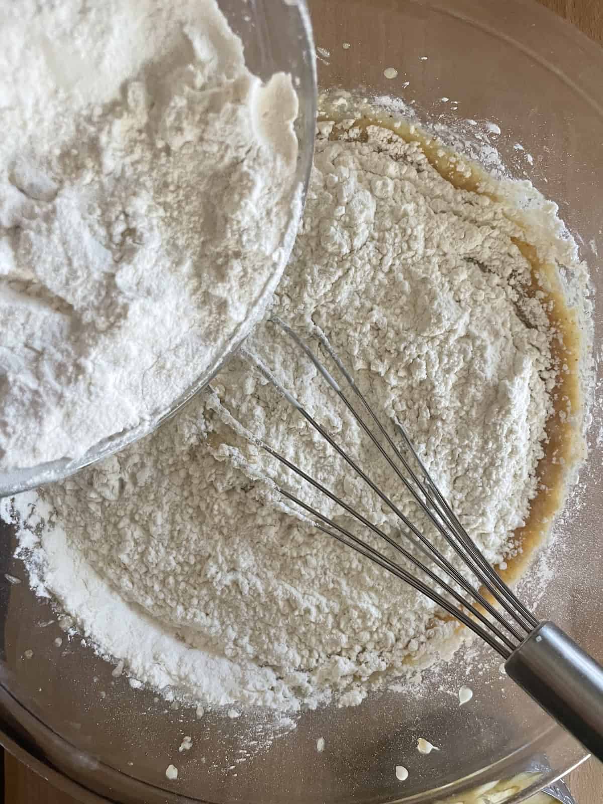 Add flour to bowl