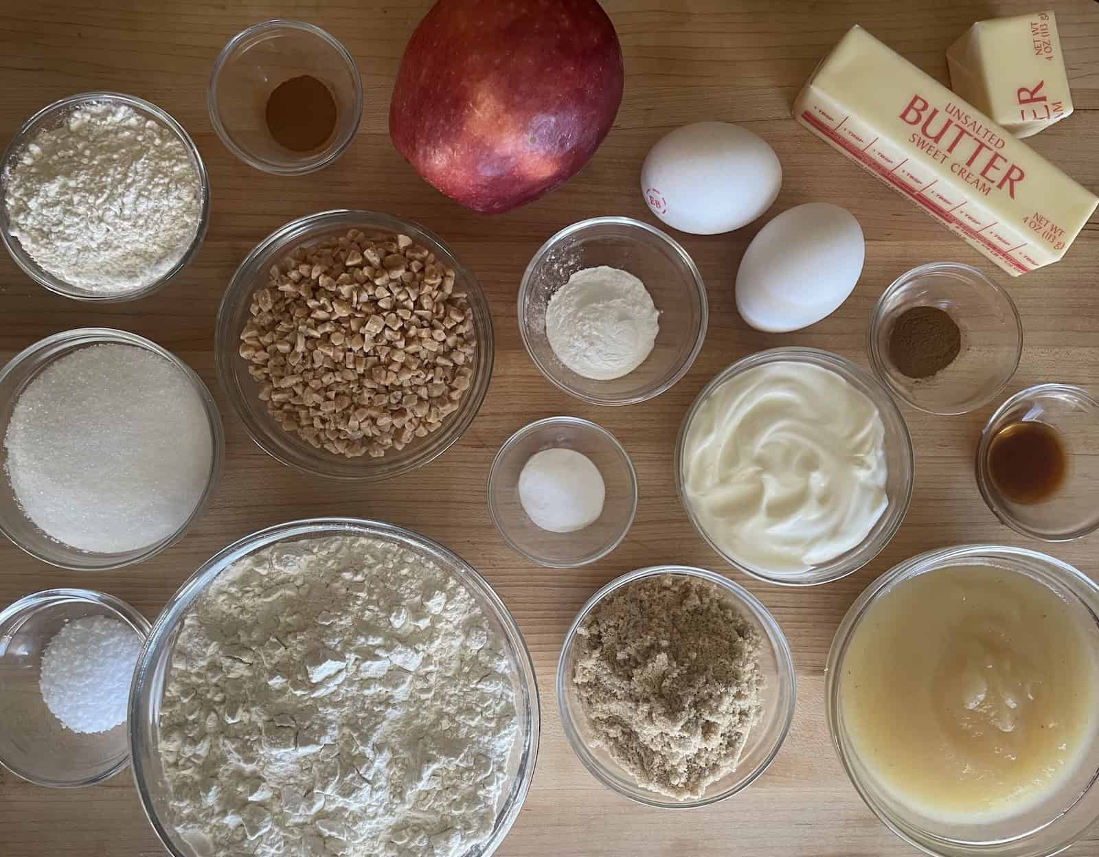 Brown Butter Toffee Apple Muffins Ingredients