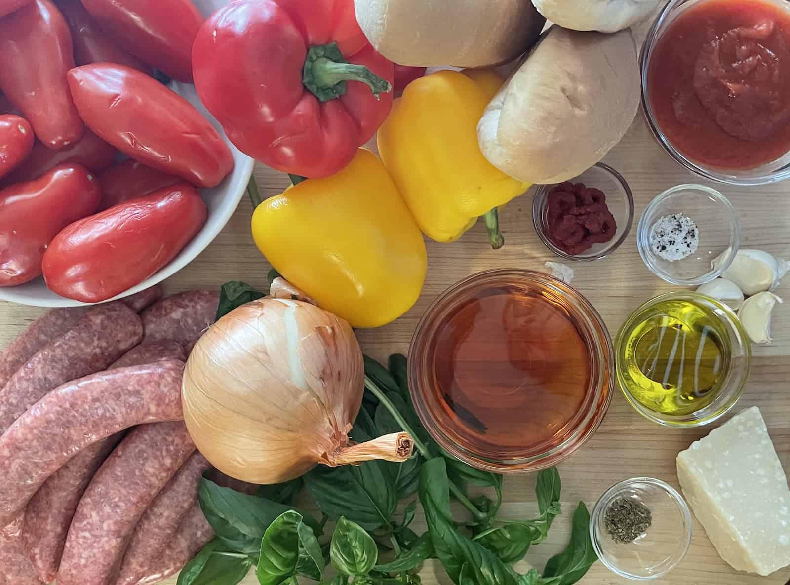 Sweet Italian Sausage and Peppers with Marsala Ingredients