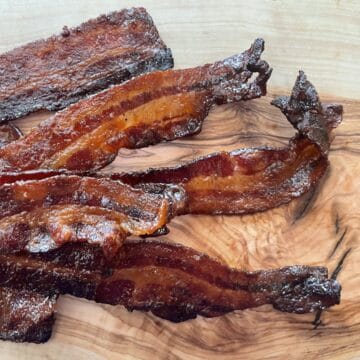 Candied Bacon with Maple, Mustard and Orange Zest