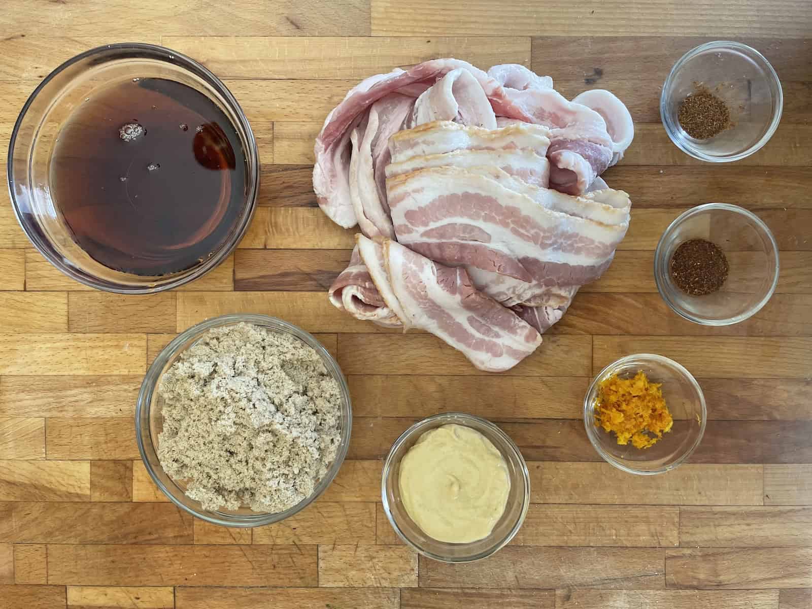 andied Bacon with Maple, Mustard and Orange Zest Ingredients