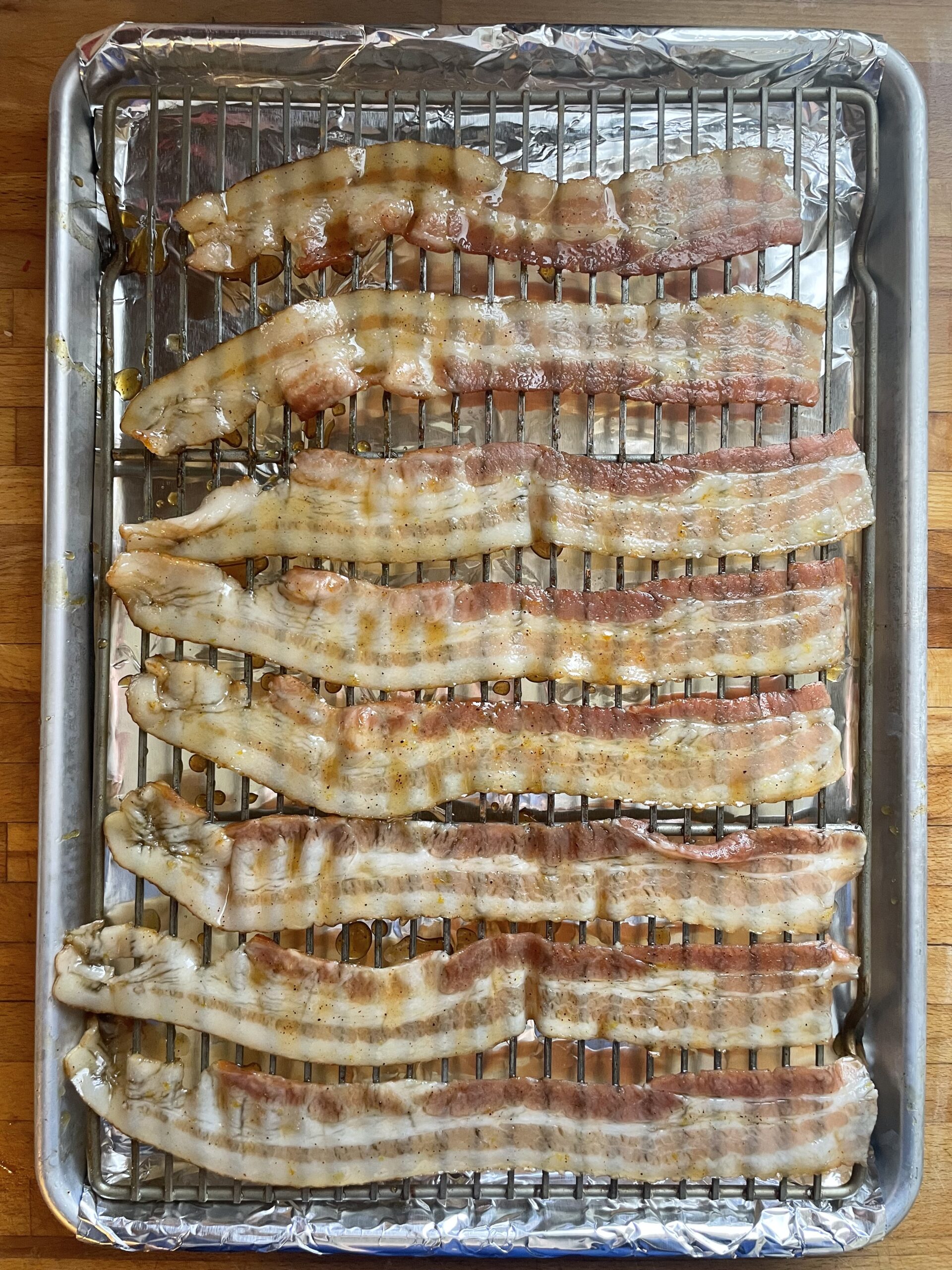 bacon on wire rack