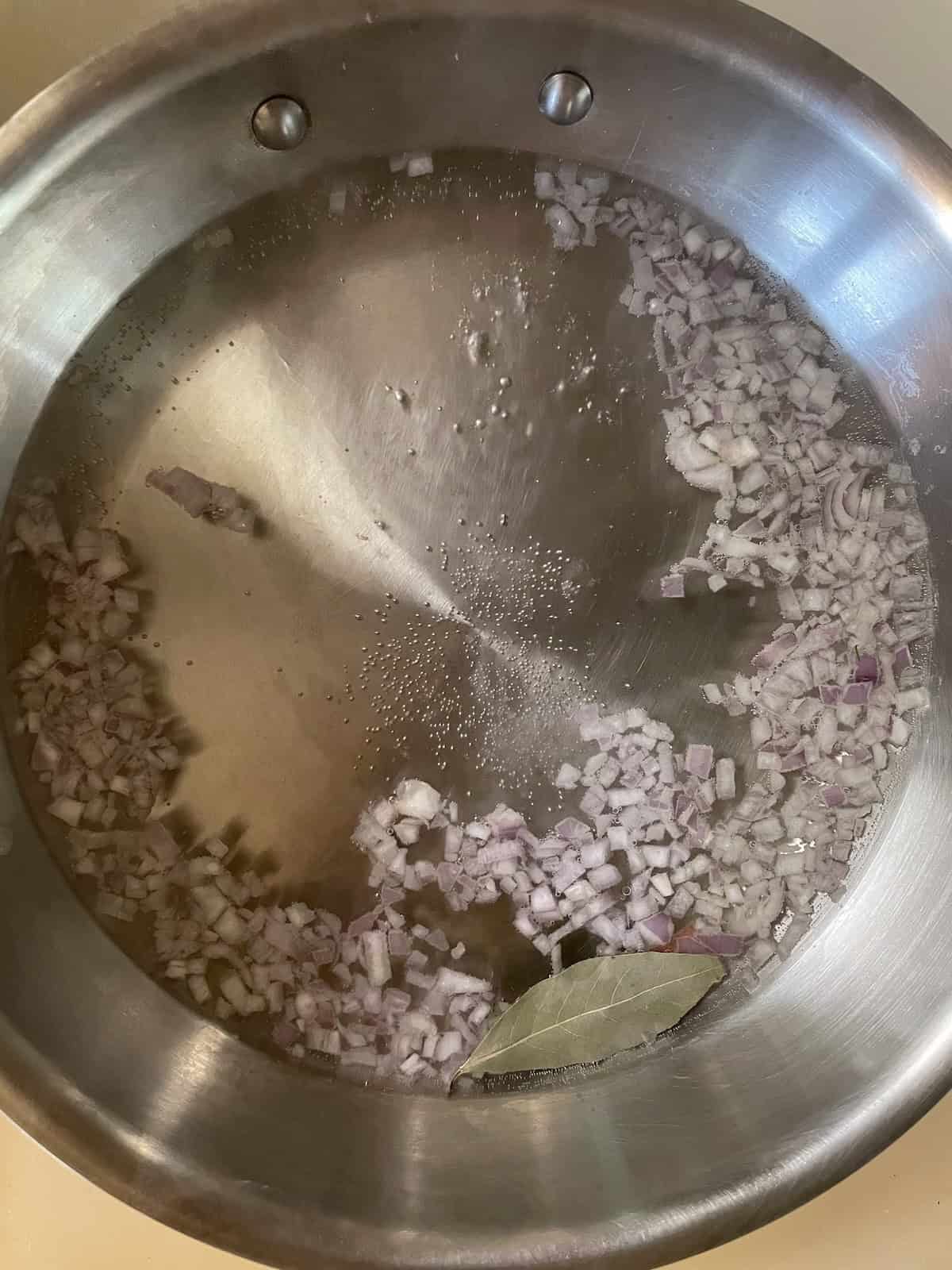 add wine and shallots to pan