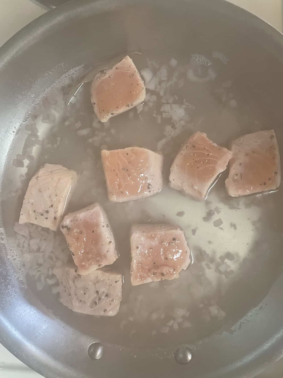 add salmon to skillet