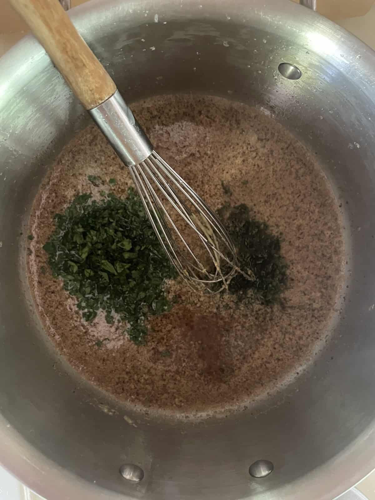 adding herbs