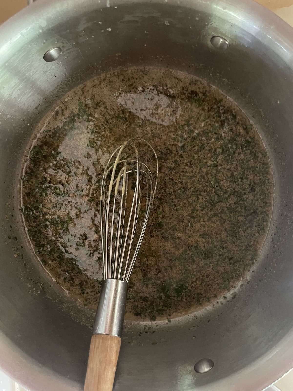 whisking ingredients