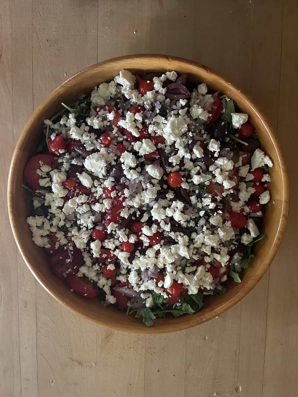 feta added to salad