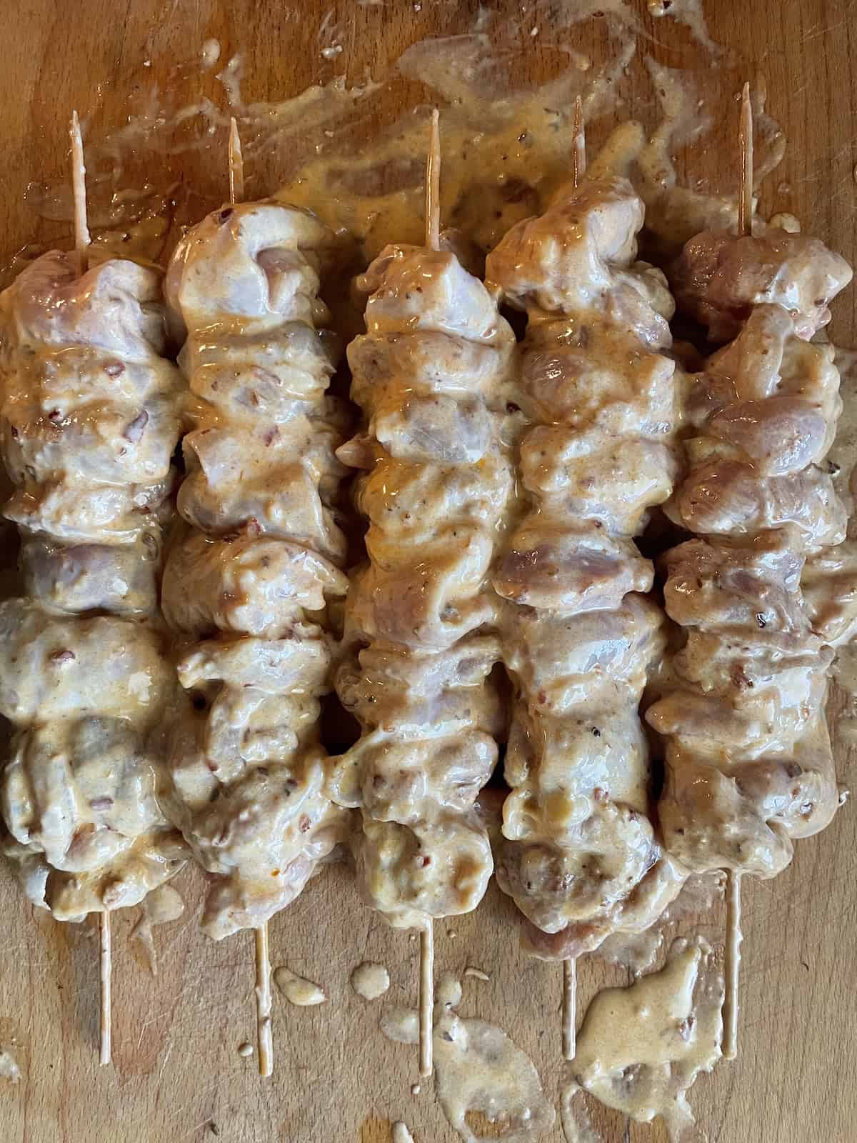 chicken thread on skewers