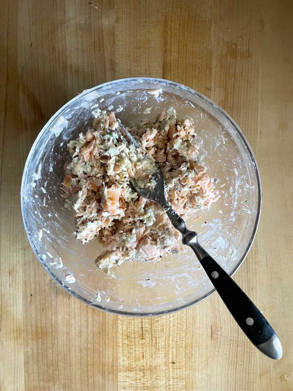 add poached flaked salmon and smoked salmon