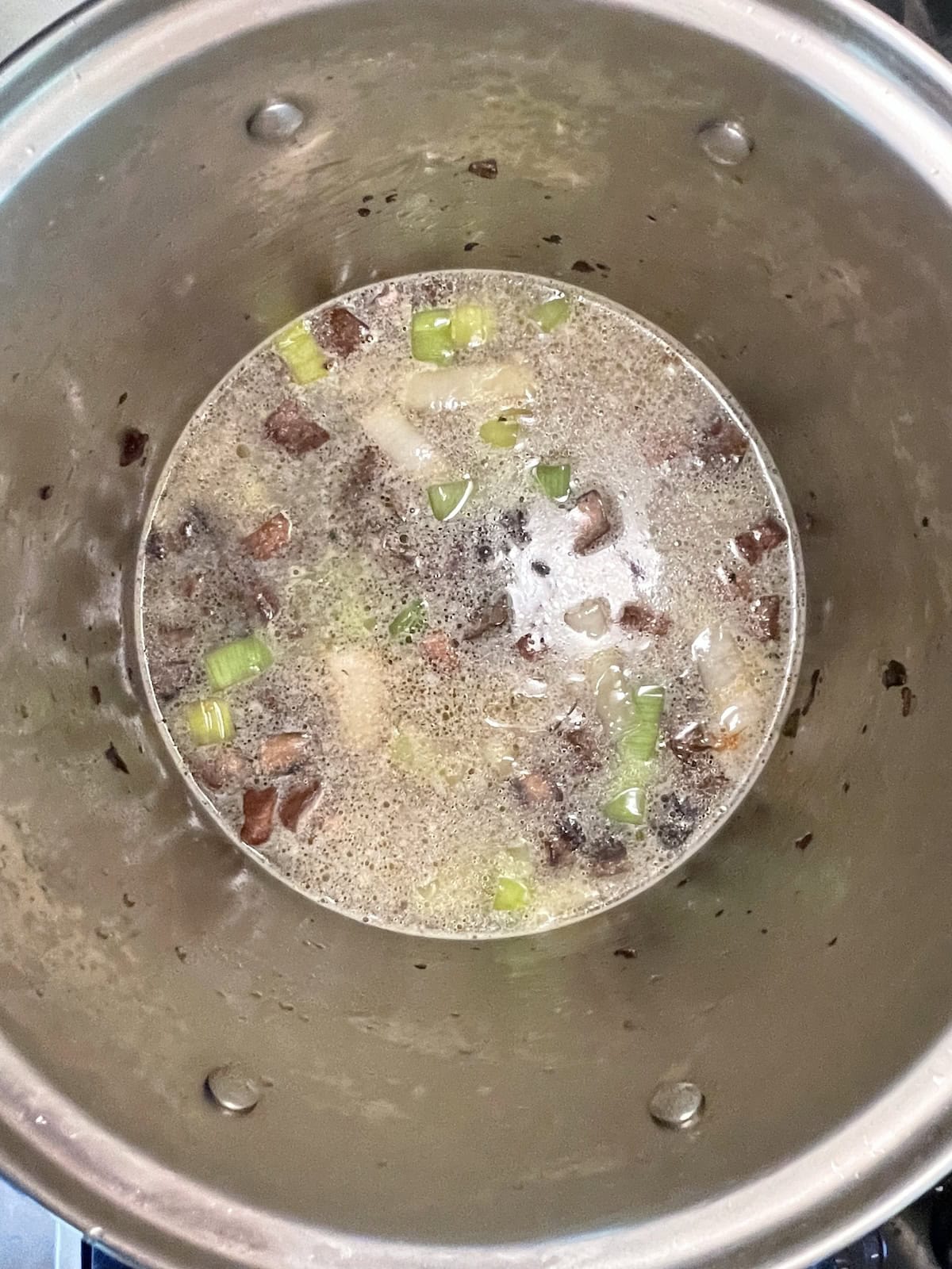 add broth, water and wine