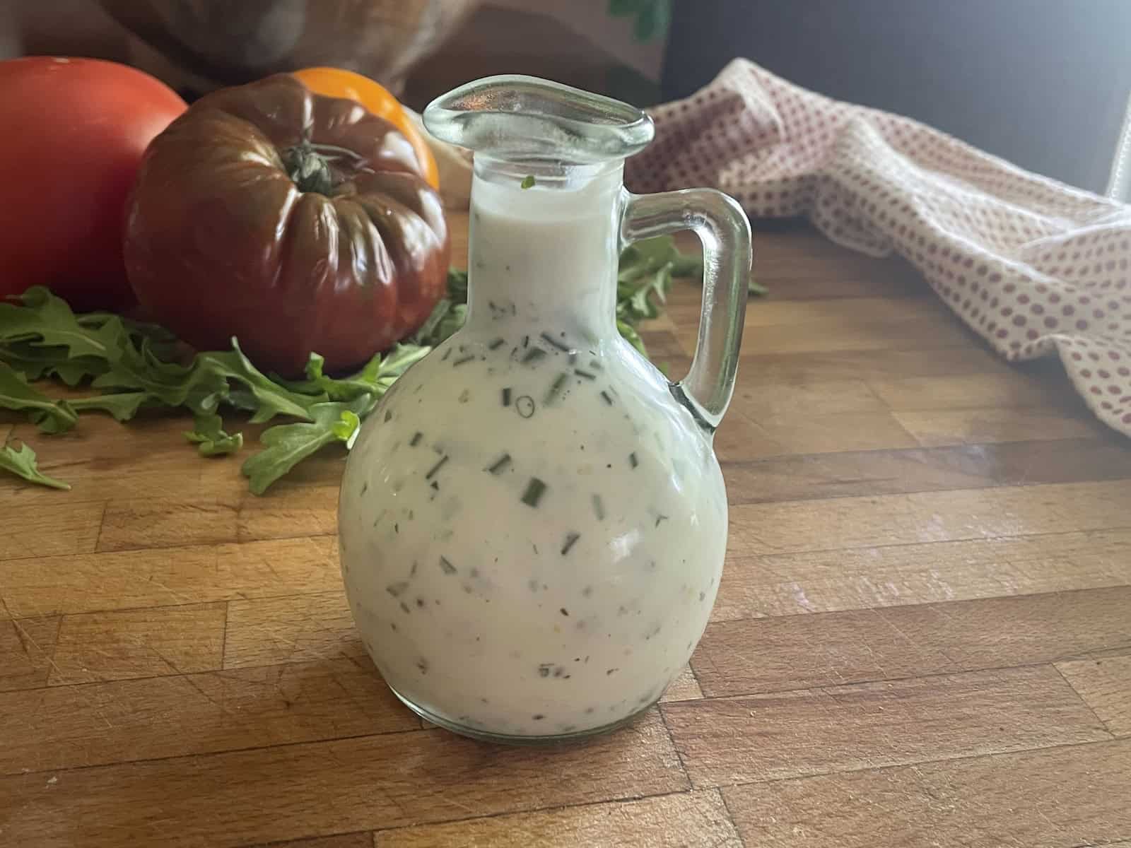 Buttermild salad dressing with fresh herbs