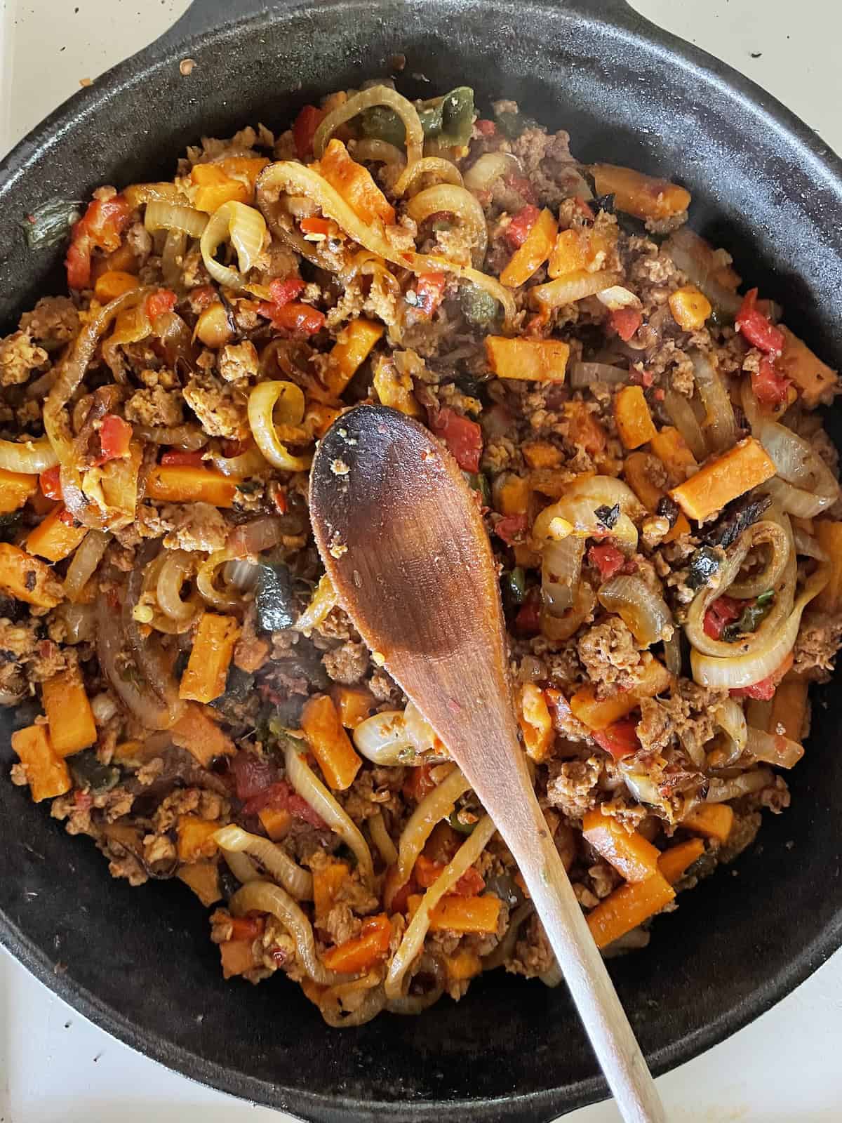 remove from stove and pat down ingredients