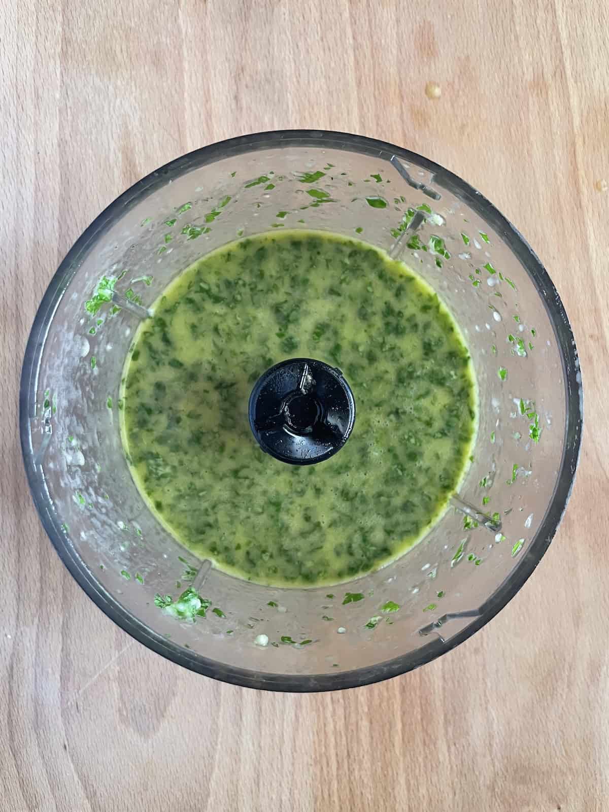 dressing ingredients blended