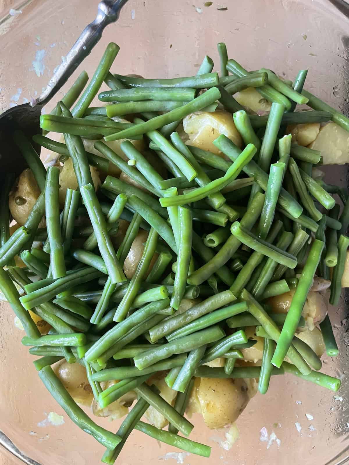 beans added to potatoes