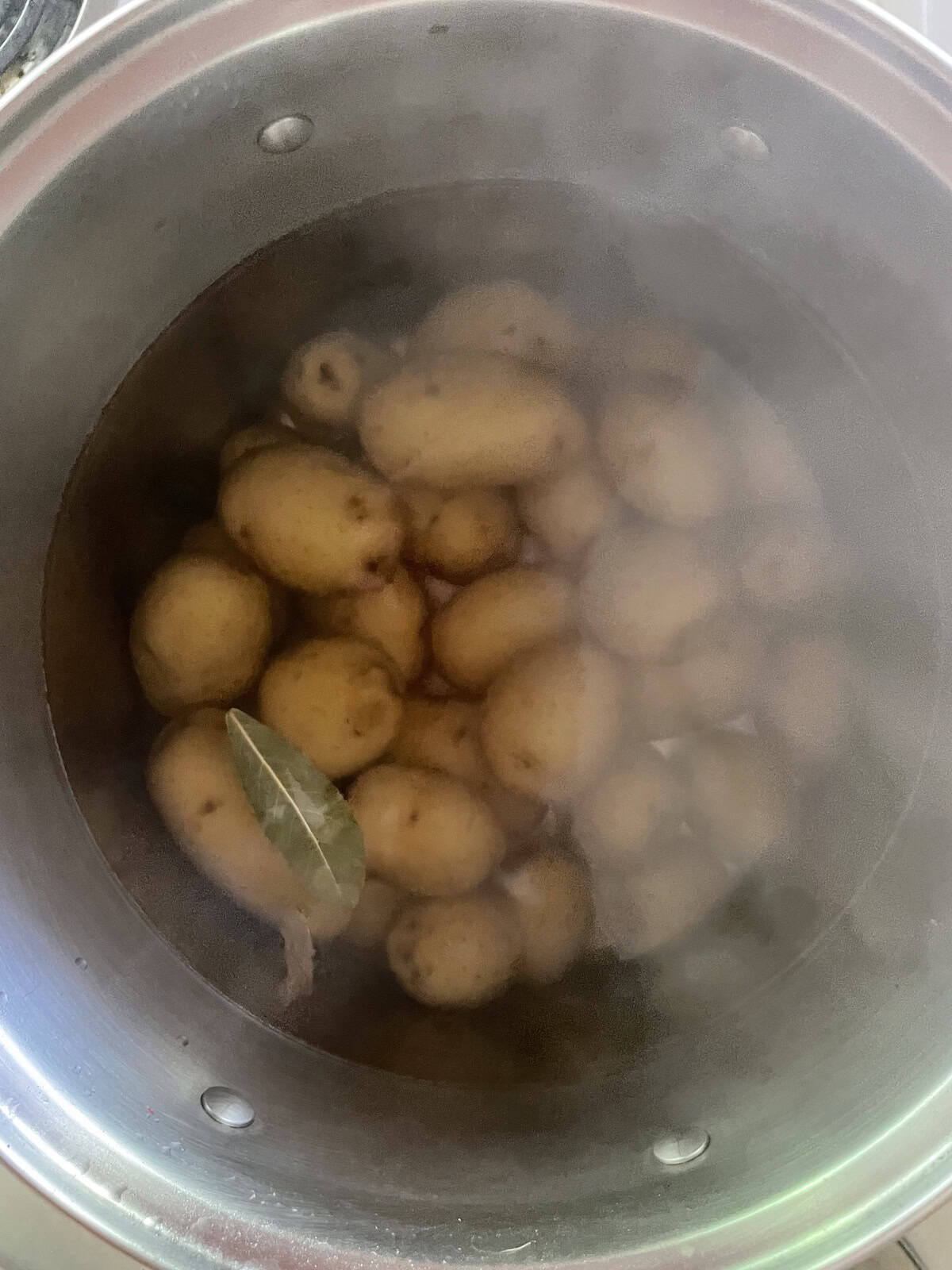 potatoes in stock pot