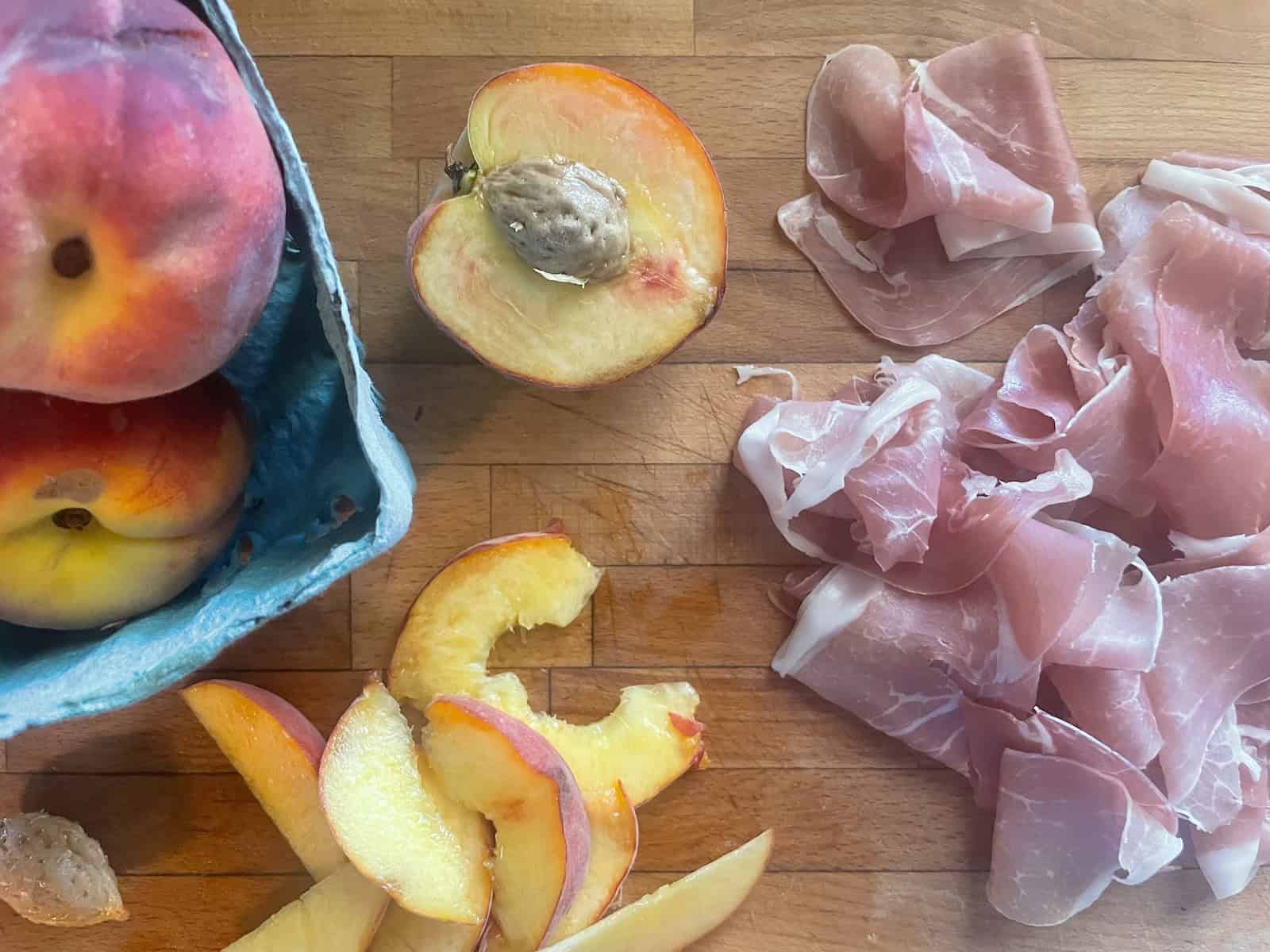 Peach and prosciutto pizza peaches and prosciutto