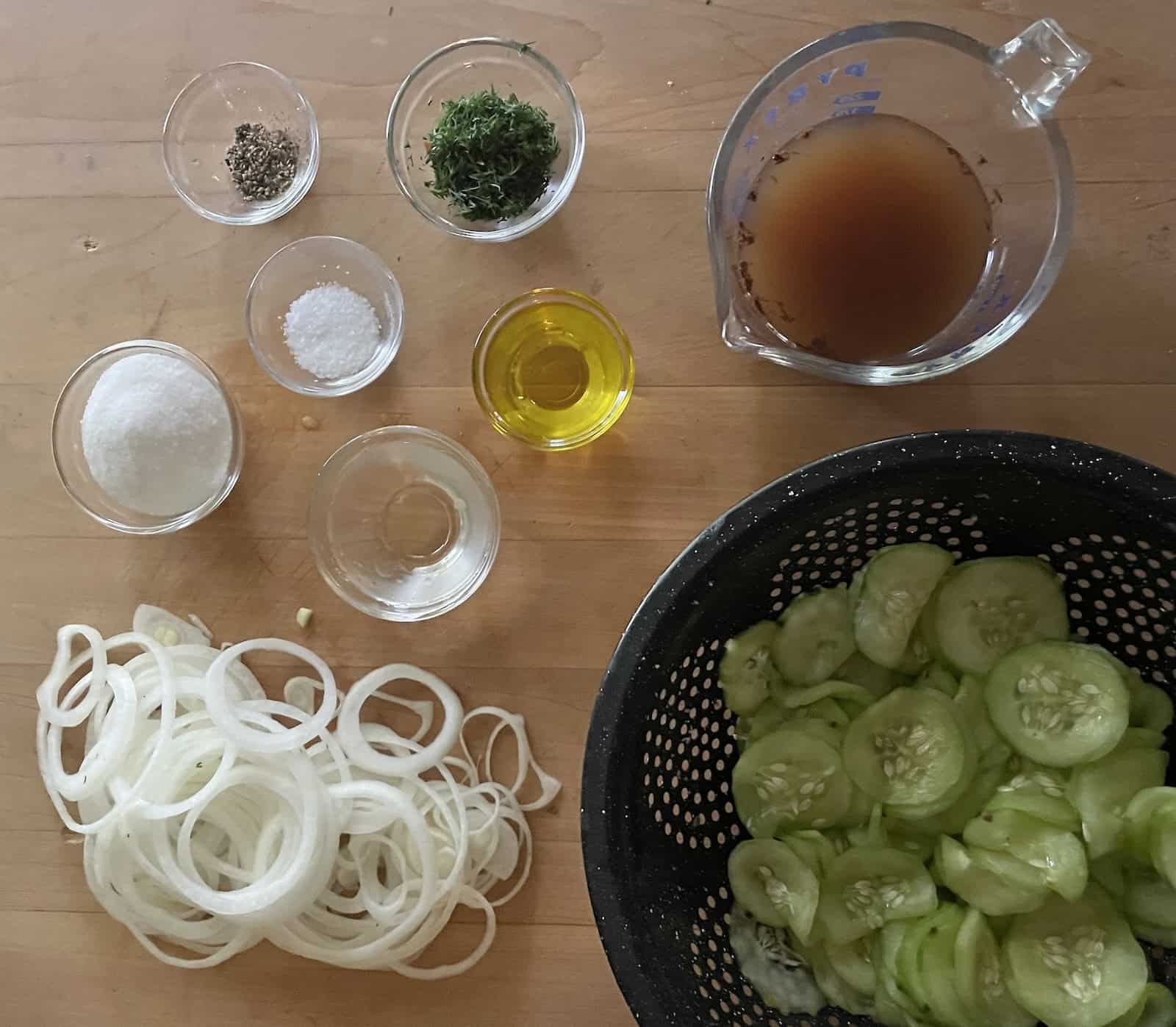 Ruth's Marinated Cucumber and Onion Salad Ingredients