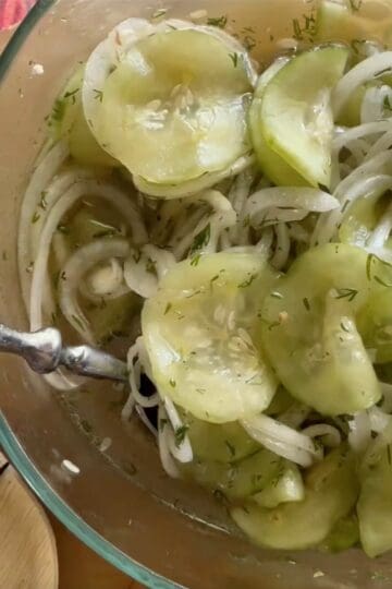 Ruth's Marinated Cucumber and onion Salad