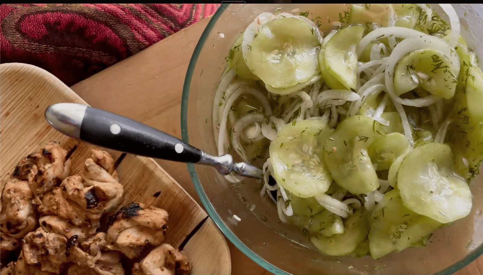 Ruth's Marinated Cucumber and Onion Salad in a bowl