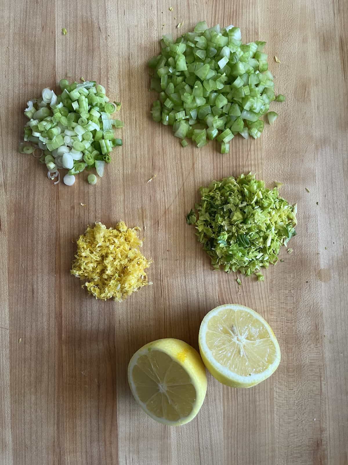 ingredients on a cutting board chopped