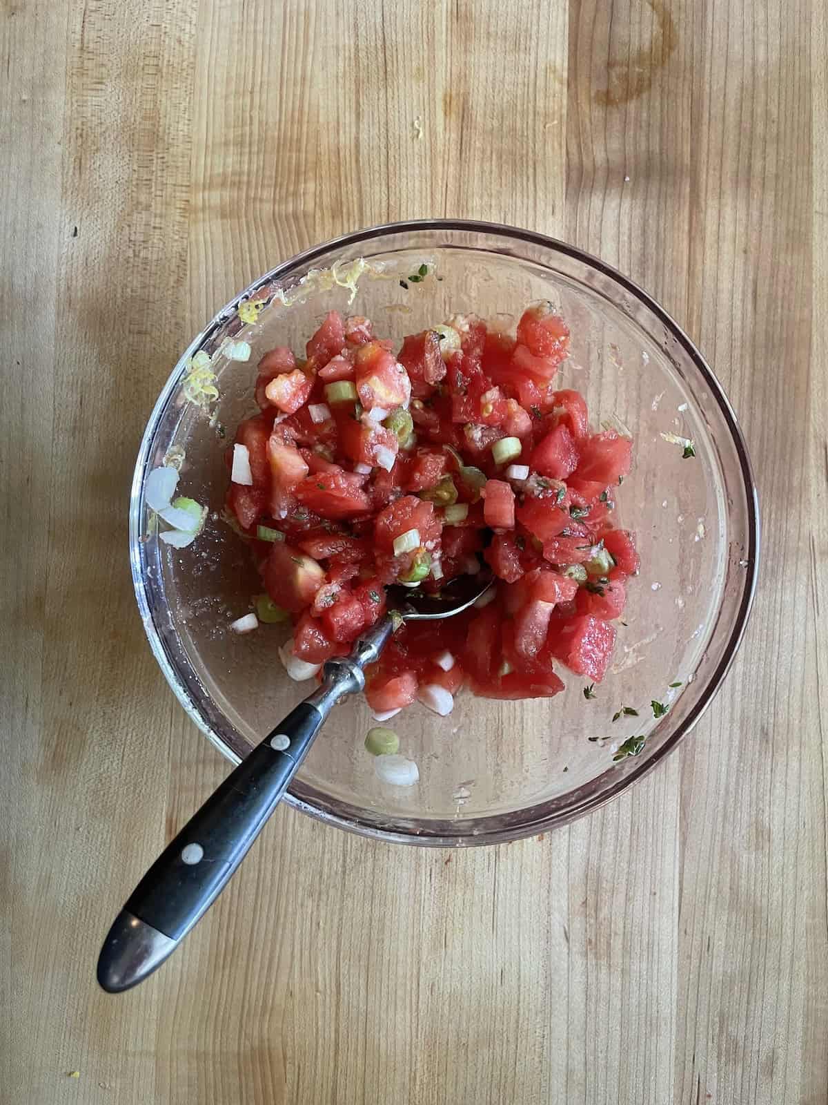 tomato topper ingredients combined