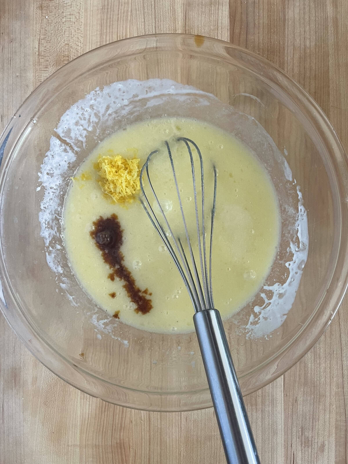 adding lemon zest and extracts