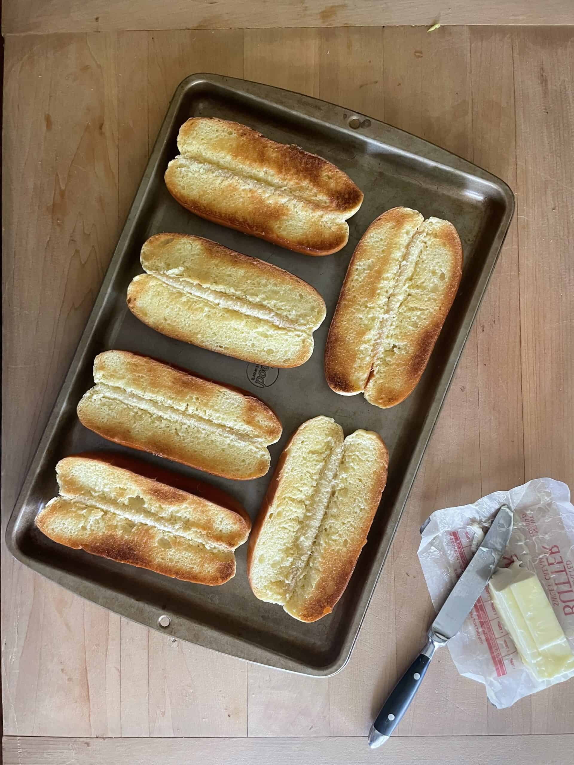 buns out of the oven toasted