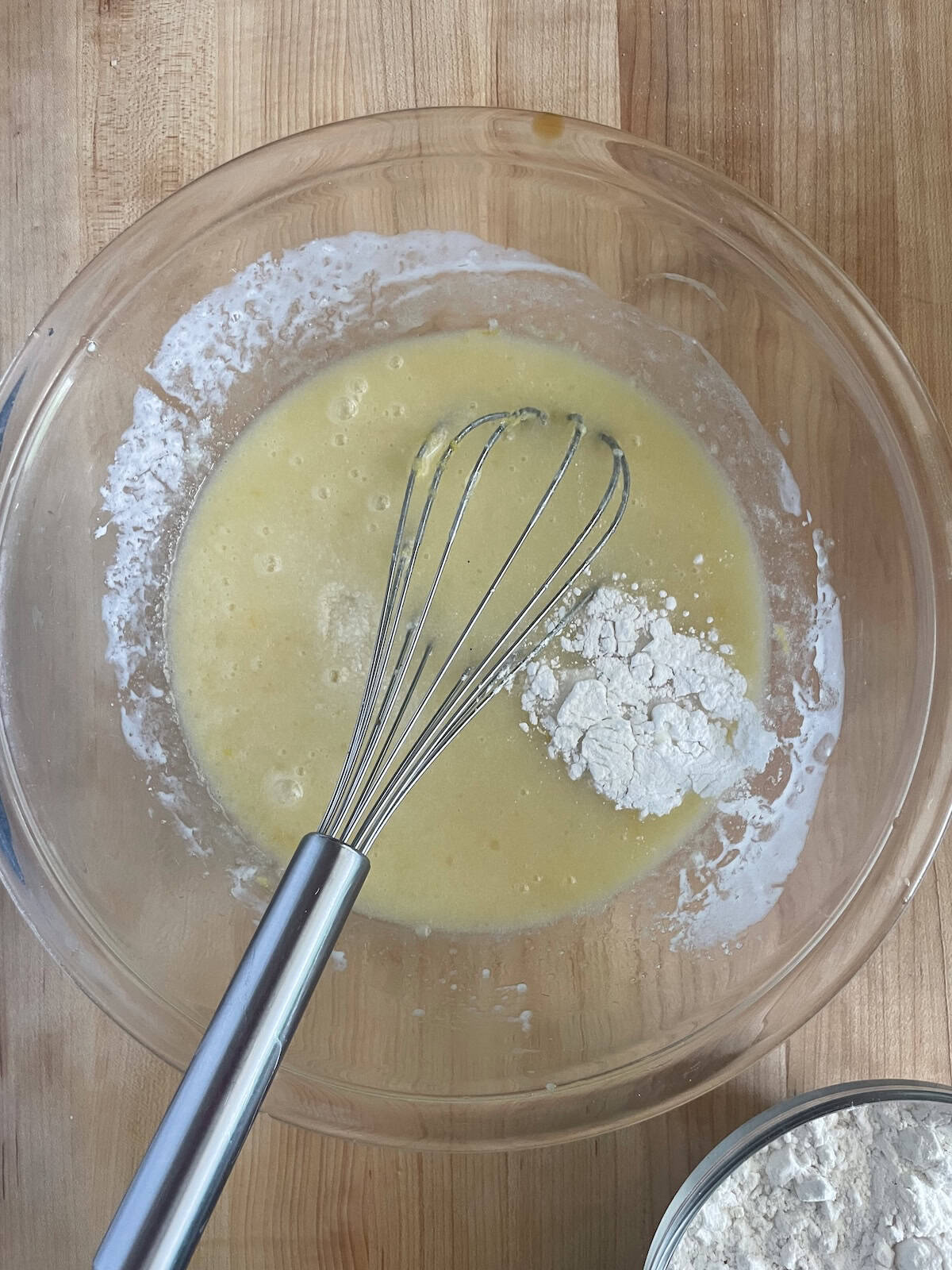 adding baking powder and salt