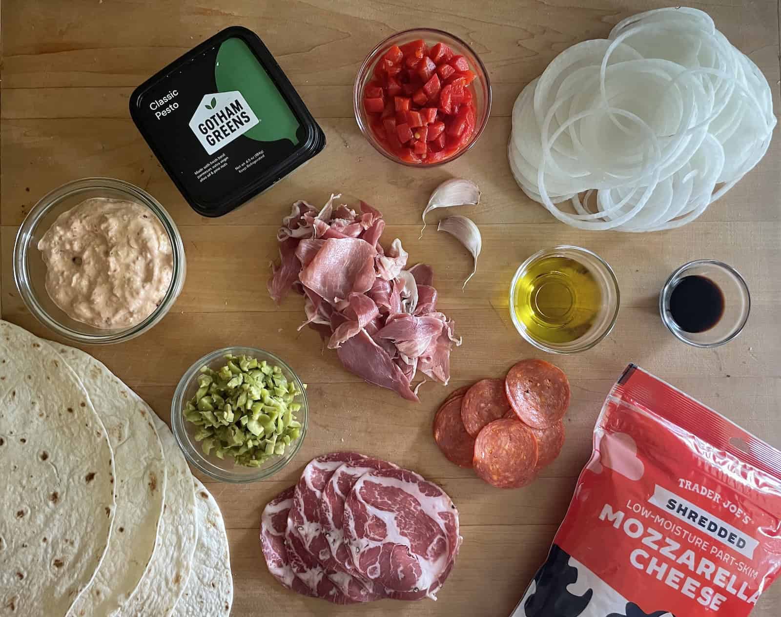 Italian Quesadilla ingredients