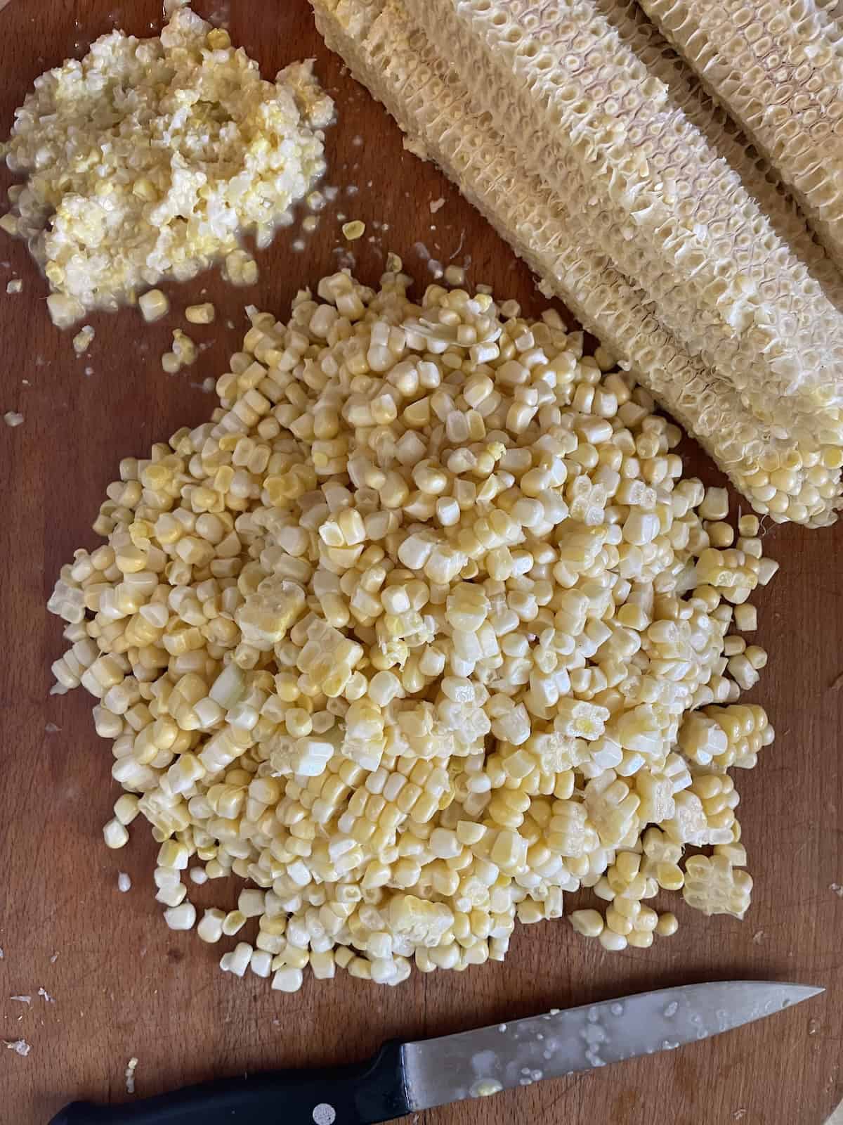 shaving corn from kernels