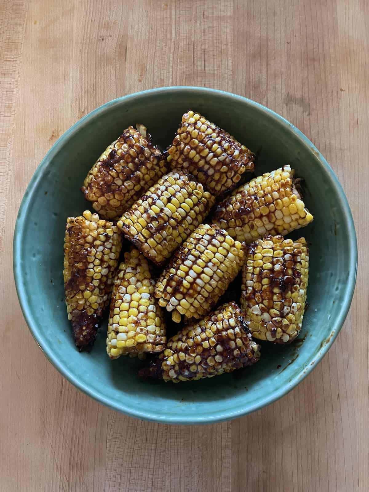 gochujang corn in a bowl