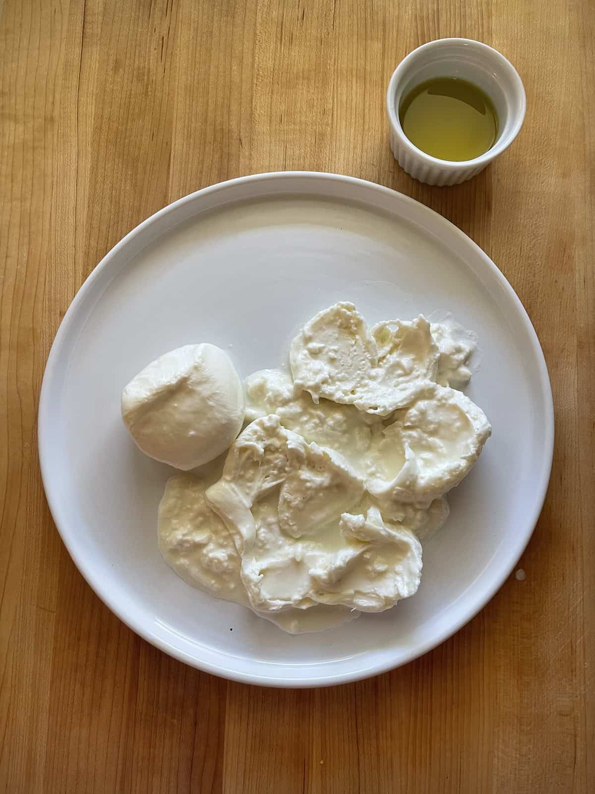 burrata on plate