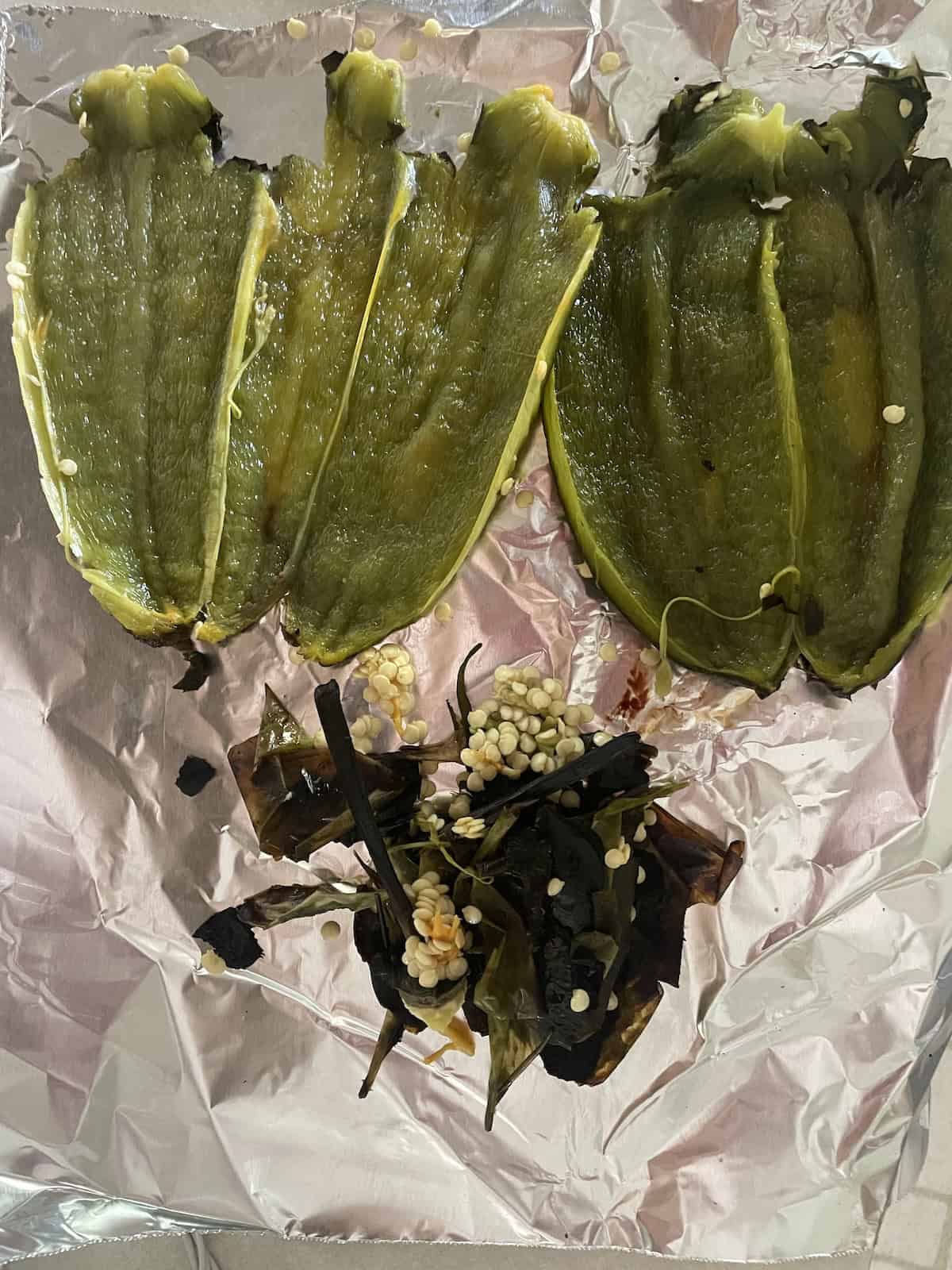 peeled and seeded poblano peppers