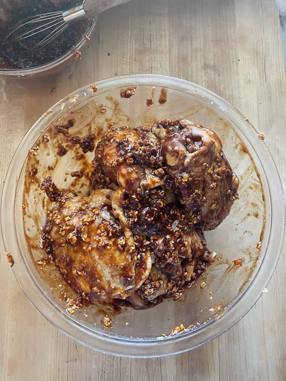 chicken mixed with gochujang marinade mix