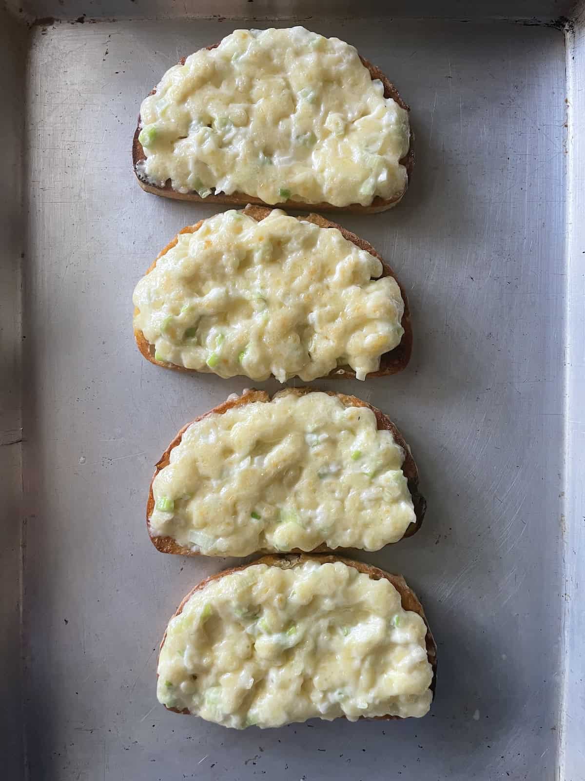 cheddar topped toasts