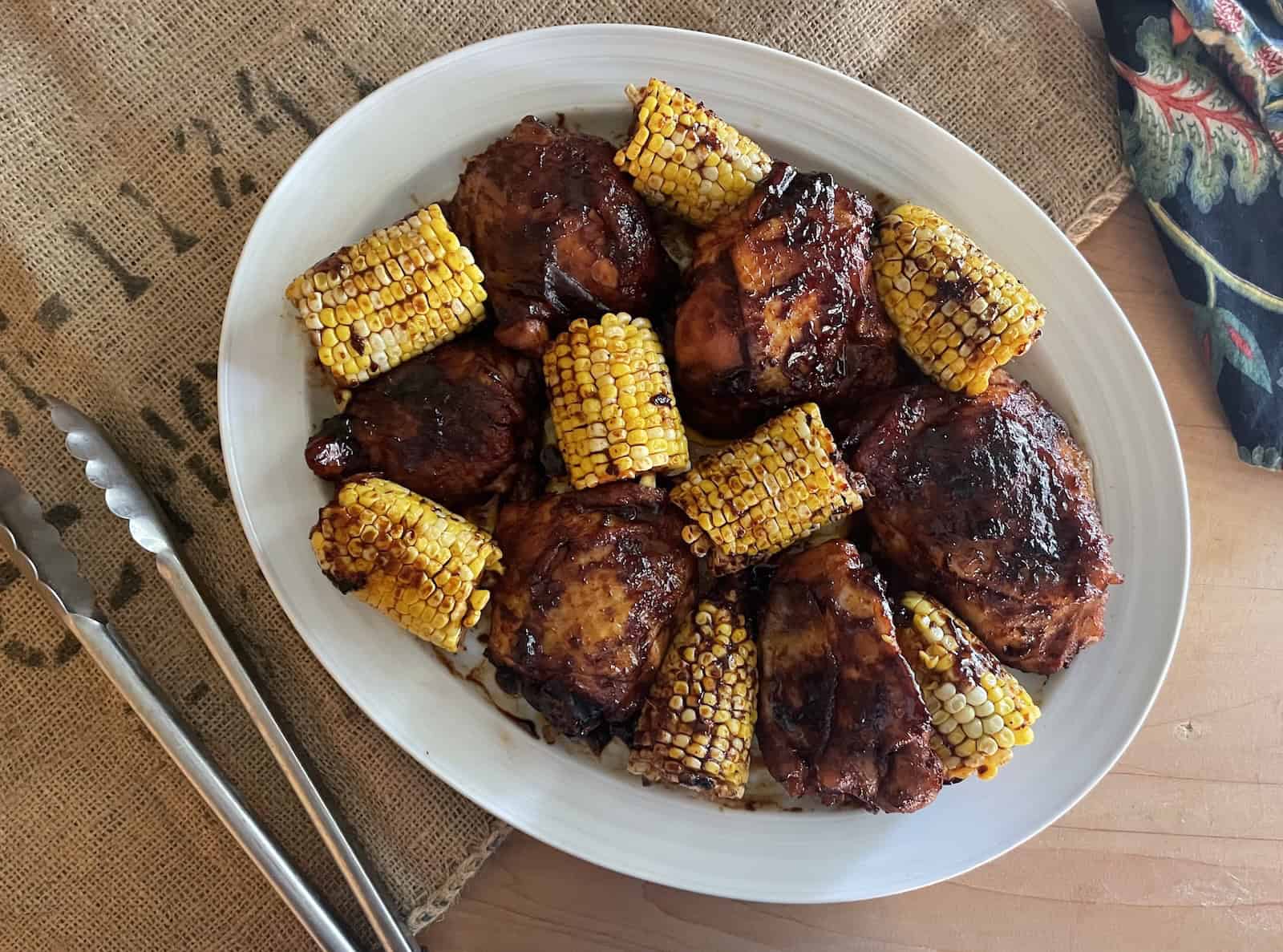 Sheet-Pan Gochujang Chicken Thighs and Sweet Corn