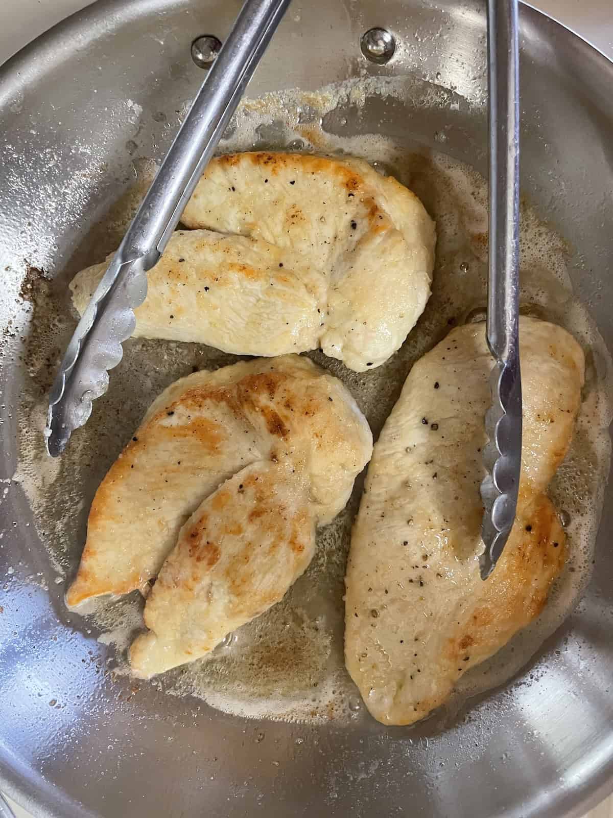 brown the other side of the chicken breast