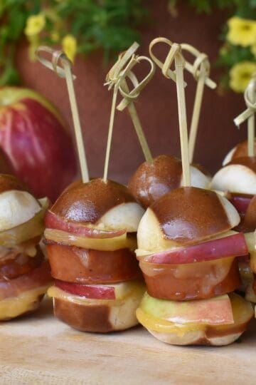 Sausage, Apple and Gouda Pretzel Bite Sliders