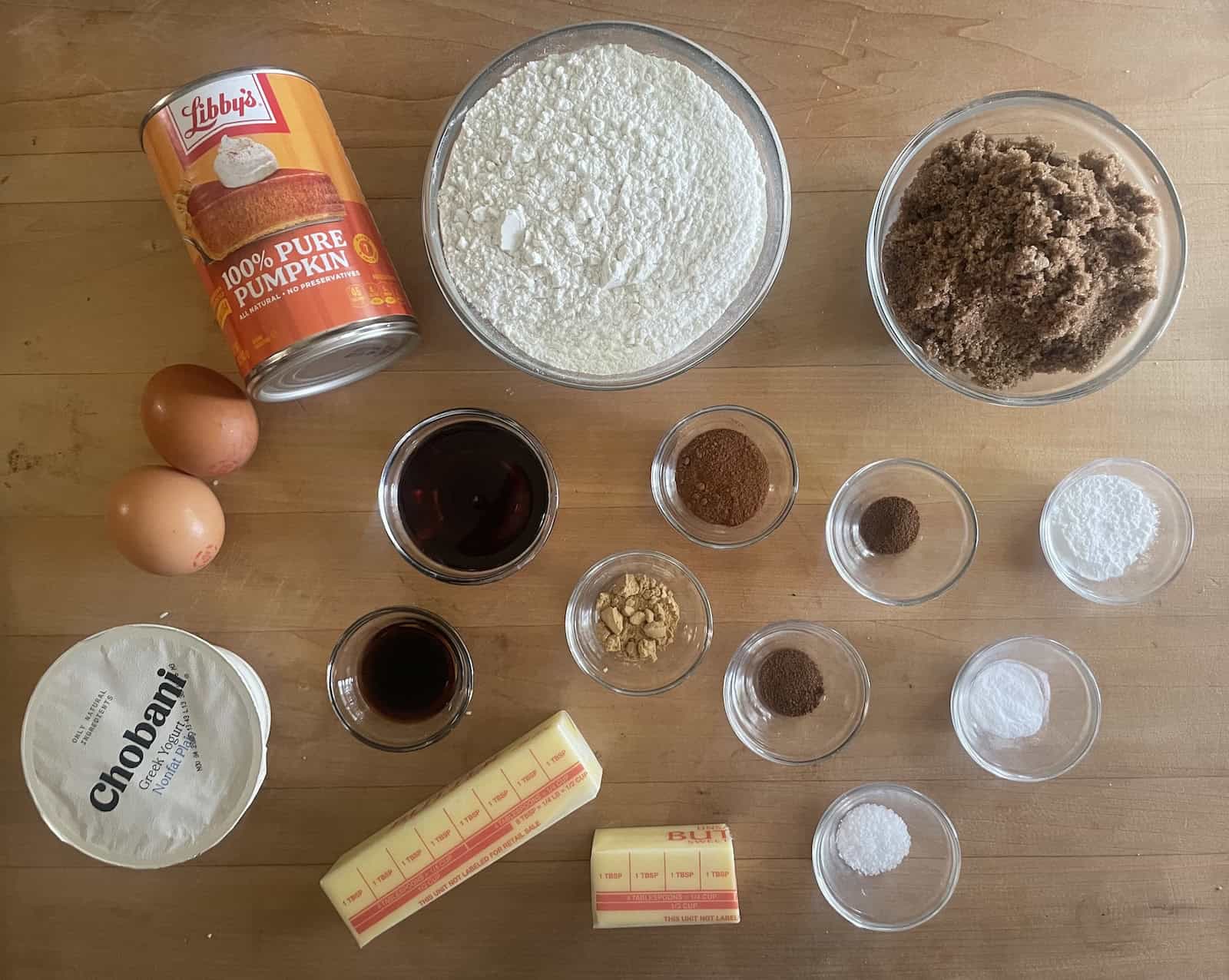 Brown Butter Pumpkin Maple Muffins with Pepita Streusel Ingredients