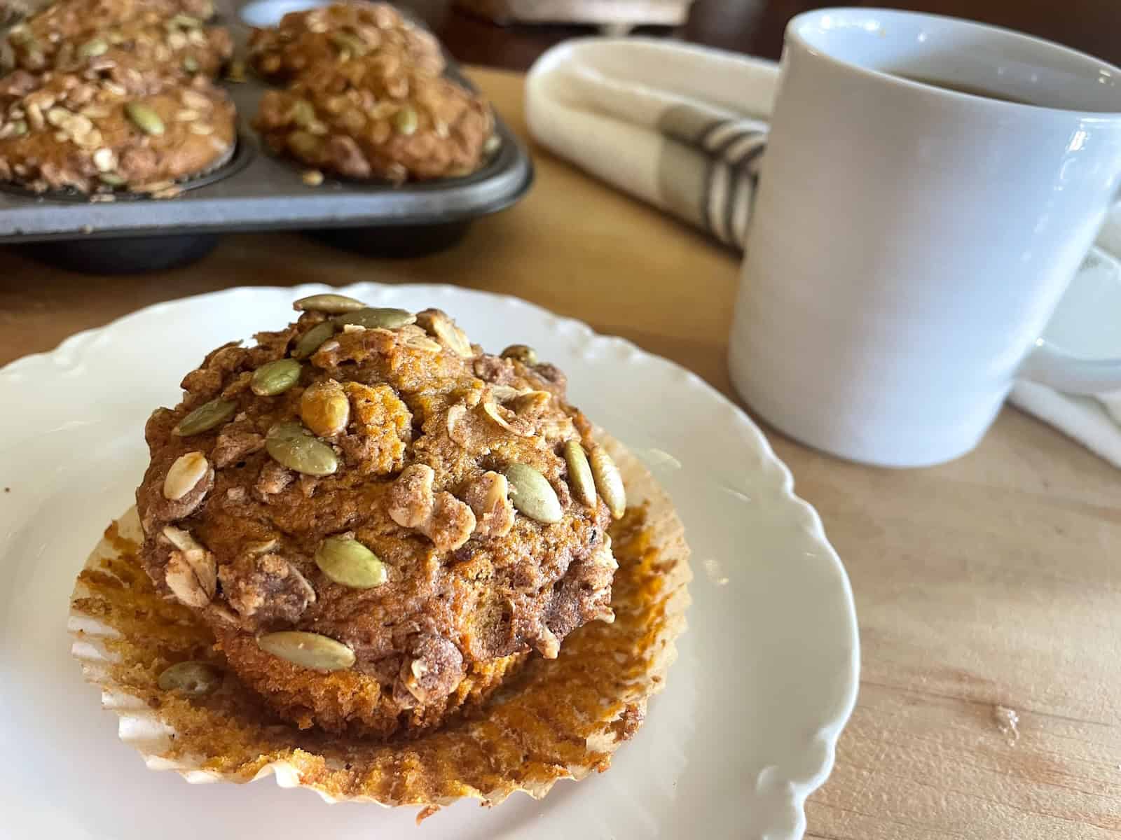 Brown Butter Pumpkin Maple Muffins with Pepita Streusel
