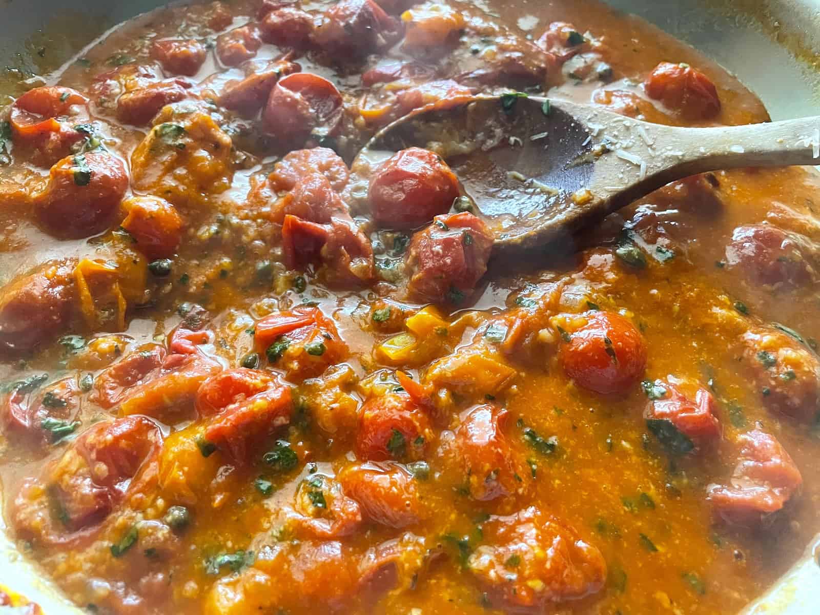 Burst Cherry Tomato Sauce and Pasta