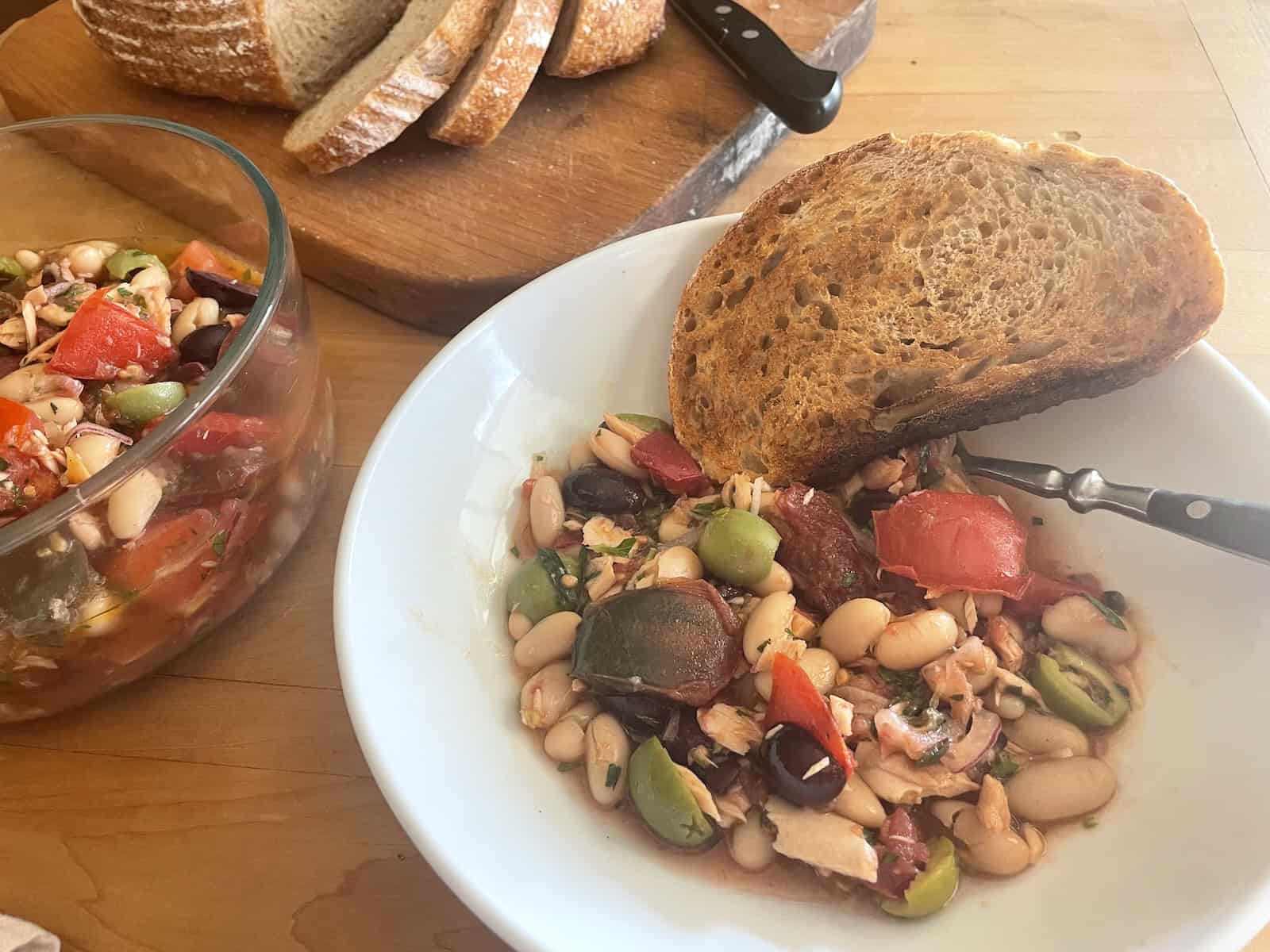 Marinated Tomatoes with White Beans and Tuna