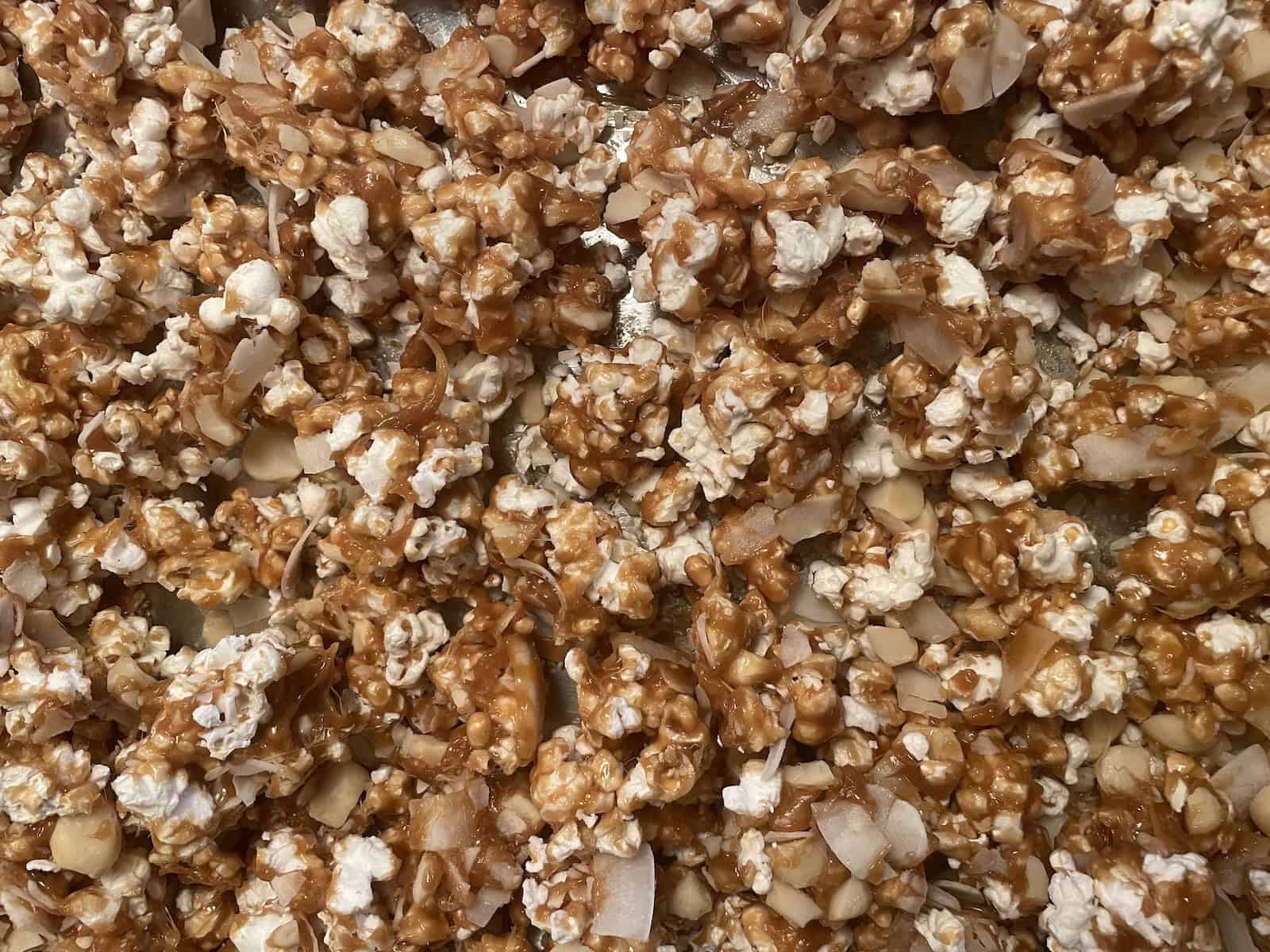 Macadamia Coconut Coffee Crunch Popcorn
