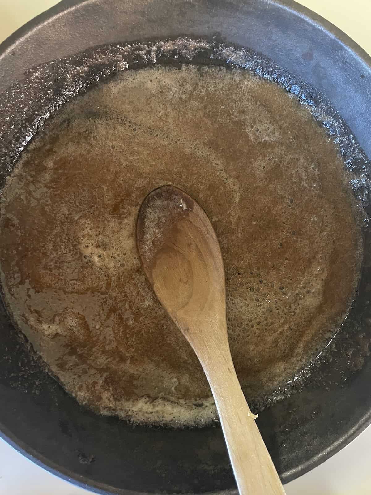 melt butter and brown sugar